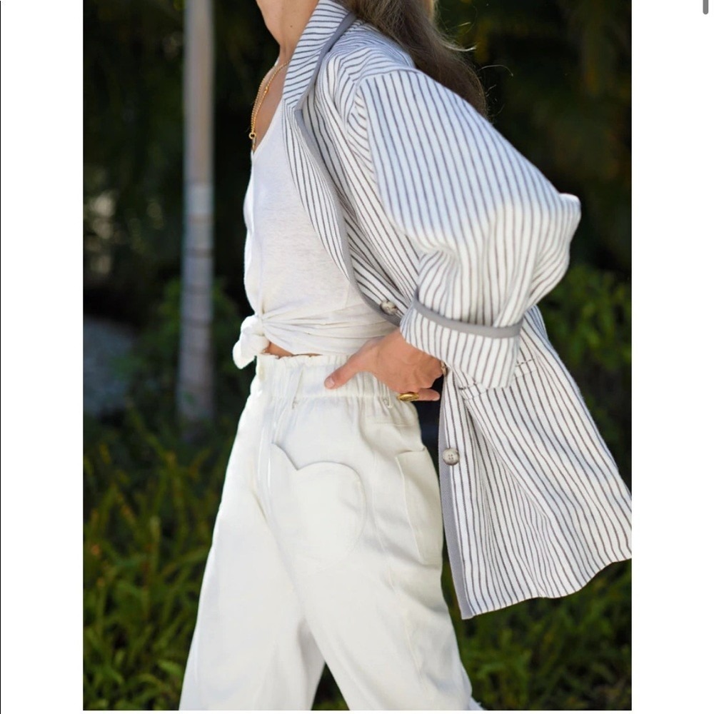 Emerson Fry Babas Pant Heart Pockets Ivory Hemp Organic Made in USA - Picture 9 of 11